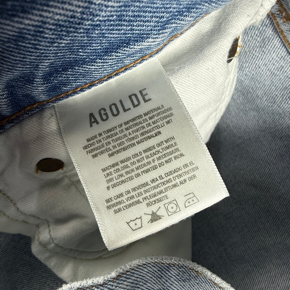 Agolde Womens Size 29 Mid Rise Loose Fit Jeans Light Wash Straight Leg 90's - Picture 8 of 10